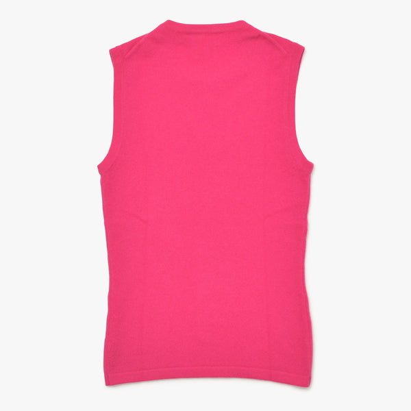 Very Good Condition MICHAEL KORS Pink Sleeveless Tuck Top Knit Size S Used 4a002669