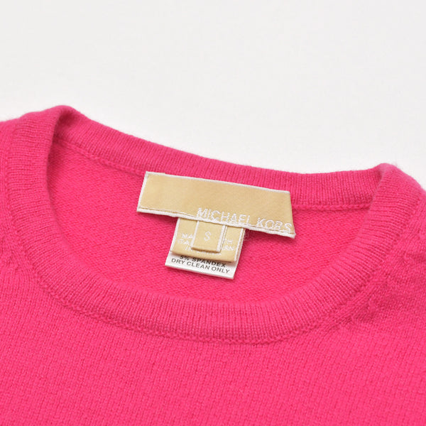 Very Good Condition MICHAEL KORS Pink Sleeveless Tuck Top Knit Size S Used 4a002669