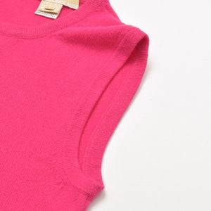 Very Good Condition MICHAEL KORS Pink Sleeveless Tuck Top Knit Size S Used 4a002669