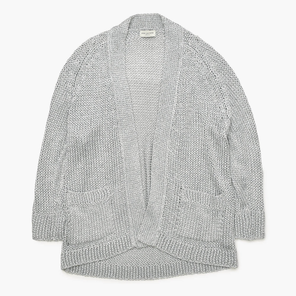 DRIES VAN NOTEN Cardigan Silver M Acetate Polyester Nylon Good Condition Used 4a002698