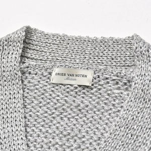 DRIES VAN NOTEN Cardigan Silver M Acetate Polyester Nylon Good Condition Used 4a002698