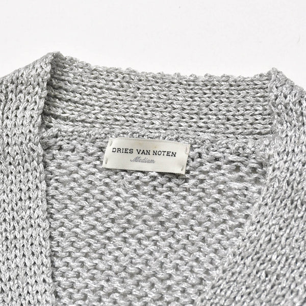 DRIES VAN NOTEN Cardigan Silver M Acetate Polyester Nylon Good Condition Used 4a002698
