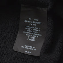 画像をギャラリービューアに読み込む, SAINT LAURENT PARIS サンローラン パリ パーカー フーディー スモール ロゴ 2016 XS 464581 ブラック コットン 美品 中古 4a002705