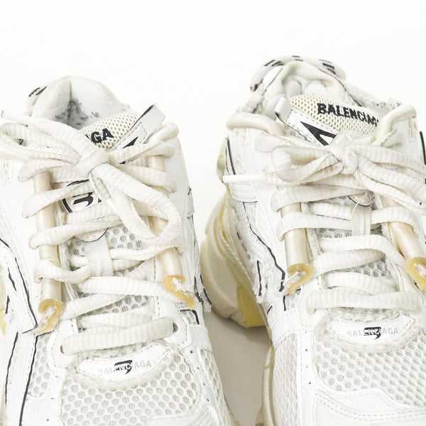 BALENCIAGA バレンシアガ Runner スニーカー ホワイト ヴィンテージ加工 ダメージ加工 36サイズ レディース ローカット シューズ 良品 中古 4a002727