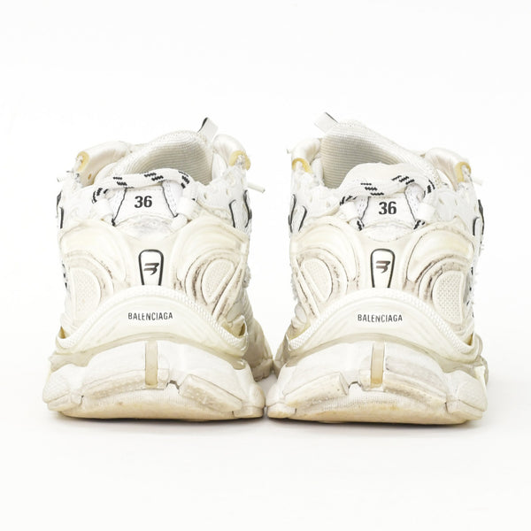 BALENCIAGA バレンシアガ Runner スニーカー ホワイト ヴィンテージ加工 ダメージ加工 36サイズ レディース ローカット シューズ 良品 中古 4a002727