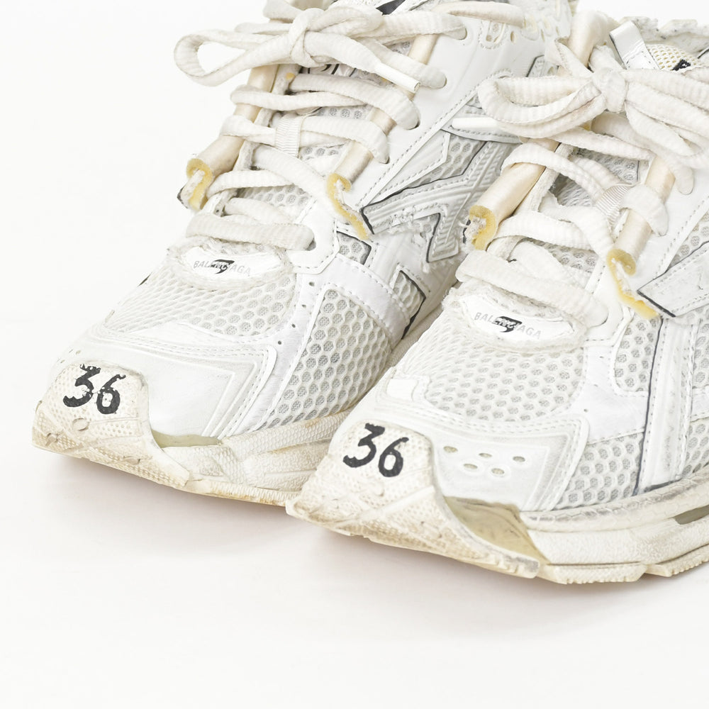 BALENCIAGA バレンシアガ Runner スニーカー ホワイト ヴィンテージ加工 ダメージ加工 36サイズ レディース ローカット シューズ 良品 中古 4a002727