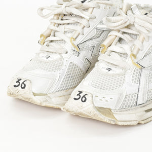 BALENCIAGA バレンシアガ Runner スニーカー ホワイト ヴィンテージ加工 ダメージ加工 36サイズ レディース ローカット シューズ 良品 中古 4a002727