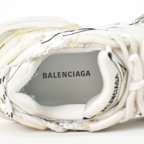 BALENCIAGA バレンシアガ Runner スニーカー ホワイト ヴィンテージ加工 ダメージ加工 36サイズ レディース ローカット シューズ 良品 中古 4a002727