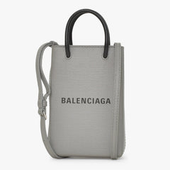 極美品 BALENCIAGA バレンシアガ フォンフォルダーバッグ Shoulder Bag ショルダーバッグ グレー 2WAY 593826 中古 4a002732