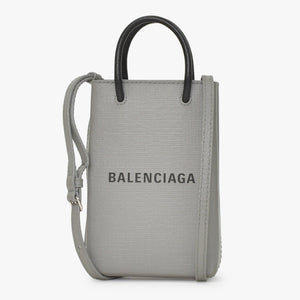 極美品 BALENCIAGA バレンシアガ フォンフォルダーバッグ Shoulder Bag ショルダーバッグ グレー 2WAY 593826 中古 4a002732