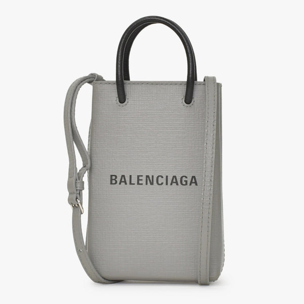 極美品 BALENCIAGA バレンシアガ フォンフォルダーバッグ Shoulder Bag ショルダーバッグ グレー 2WAY 593826 中古 4a002732