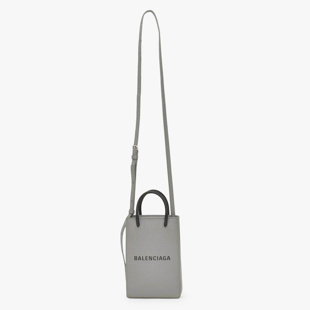 極美品 BALENCIAGA バレンシアガ フォンフォルダーバッグ Shoulder Bag ショルダーバッグ グレー 2WAY 593826 中古 4a002732