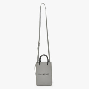 極美品 BALENCIAGA バレンシアガ フォンフォルダーバッグ Shoulder Bag ショルダーバッグ グレー 2WAY 593826 中古 4a002732