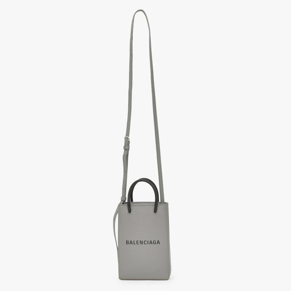 極美品 BALENCIAGA バレンシアガ フォンフォルダーバッグ Shoulder Bag ショルダーバッグ グレー 2WAY 593826 中古 4a002732