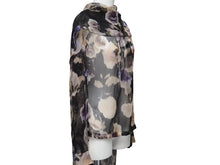 画像をギャラリービューアに読み込む, Christian Dior ディオール ヴィンテージ カーディガン シャツ 長袖 半袖 花柄 透け サイズ36 レディース 美品 27429