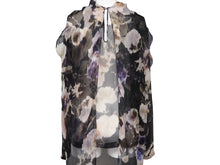 画像をギャラリービューアに読み込む, Christian Dior ディオール ヴィンテージ カーディガン シャツ 長袖 半袖 花柄 透け サイズ36 レディース 美品 27429