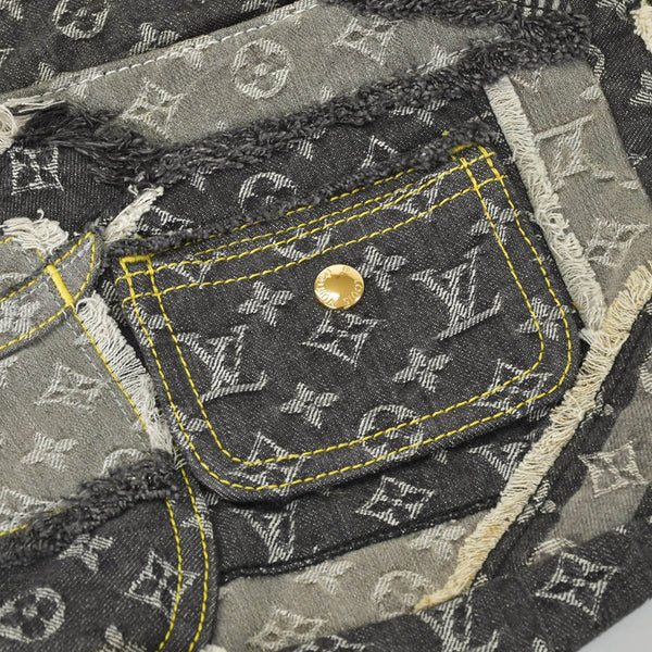 極美品 LOUIS VUITTON ルイヴィトン モノグラムデニム パッチワーク ポスティ メッセンジャーバッグ M95375 グレー 中古 4a002881
