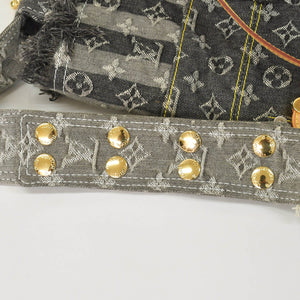 極美品 LOUIS VUITTON ルイヴィトン モノグラムデニム パッチワーク ポスティ メッセンジャーバッグ M95375 グレー 中古 4a002881