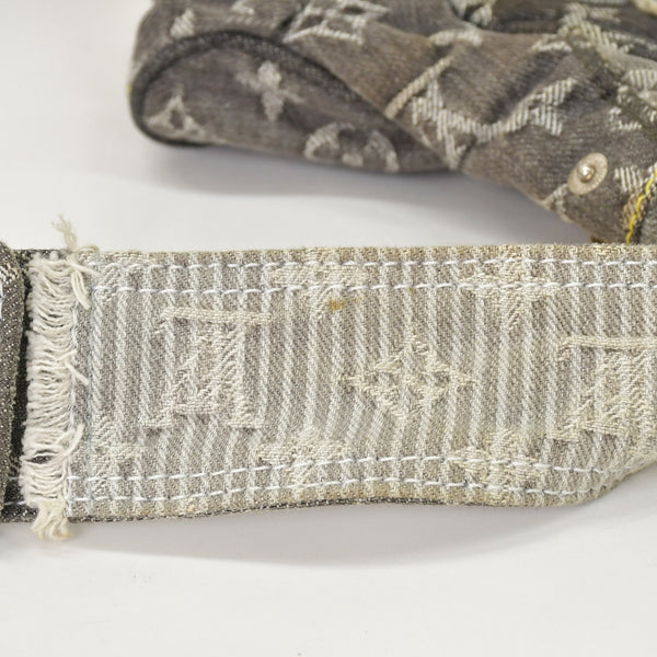 極美品 LOUIS VUITTON ルイヴィトン モノグラムデニム パッチワーク ポスティ メッセンジャーバッグ M95375 グレー 中古 4a002881
