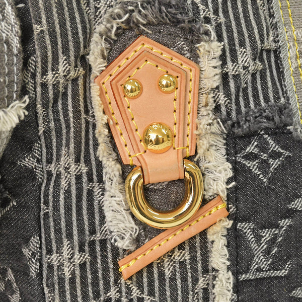 極美品 LOUIS VUITTON ルイヴィトン モノグラムデニム パッチワーク ポスティ メッセンジャーバッグ M95375 グレー 中古 4a002881