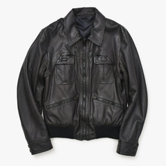 DIOR HOMME ディオール オム レザージャケット ブルゾン 6HH5043801 サイズ46 ラムレザー ブラック 美品 中古 4a002890