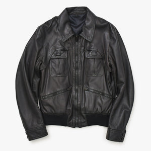 DIOR HOMME ディオール オム レザージャケット ブルゾン 6HH5043801 サイズ46 ラムレザー ブラック 美品 中古 4a002890