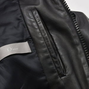 DIOR HOMME ディオール オム レザージャケット ブルゾン 6HH5043801 サイズ46 ラムレザー ブラック 美品 中古 4a002890