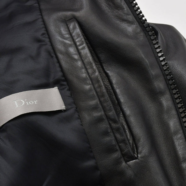 DIOR HOMME ディオール オム レザージャケット ブルゾン 6HH5043801 サイズ46 ラムレザー ブラック 美品 中古 4a002890
