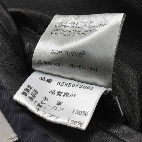 DIOR HOMME ディオール オム レザージャケット ブルゾン 6HH5043801 サイズ46 ラムレザー ブラック 美品 中古 4a002890