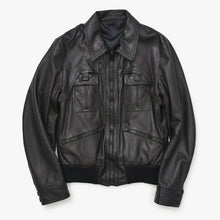 画像をギャラリービューアに読み込む, DIOR HOMME ディオール オム レザージャケット ブルゾン 6HH5043801 サイズ46 ラムレザー ブラック 美品 中古 4a002890