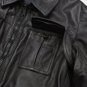 DIOR HOMME ディオール オム レザージャケット ブルゾン 6HH5043801 サイズ46 ラムレザー ブラック 美品 中古 4a002890