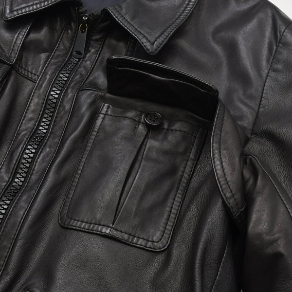 DIOR HOMME ディオール オム レザージャケット ブルゾン 6HH5043801 サイズ46 ラムレザー ブラック 美品 中古 4a002890