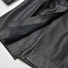 画像をギャラリービューアに読み込む, DIOR HOMME ディオール オム レザートレンチコート 6HH5034001 サイズ46 ラムレザー エポレット ベルト付き ブラック 美品 中古 4a002891