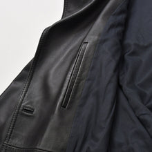 画像をギャラリービューアに読み込む, DIOR HOMME ディオール オム レザートレンチコート 6HH5034001 サイズ46 ラムレザー エポレット ベルト付き ブラック 美品 中古 4a002891