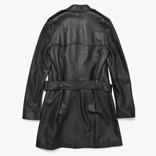 画像をギャラリービューアに読み込む, DIOR HOMME ディオール オム レザートレンチコート 6HH5034001 サイズ46 ラムレザー エポレット ベルト付き ブラック 美品 中古 4a002891