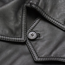 画像をギャラリービューアに読み込む, DIOR HOMME ディオール オム レザートレンチコート 6HH5034001 サイズ46 ラムレザー エポレット ベルト付き ブラック 美品 中古 4a002891
