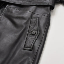 画像をギャラリービューアに読み込む, DIOR HOMME ディオール オム レザートレンチコート 6HH5034001 サイズ46 ラムレザー エポレット ベルト付き ブラック 美品 中古 4a002891