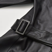 画像をギャラリービューアに読み込む, DIOR HOMME ディオール オム レザートレンチコート 6HH5034001 サイズ46 ラムレザー エポレット ベルト付き ブラック 美品 中古 4a002891