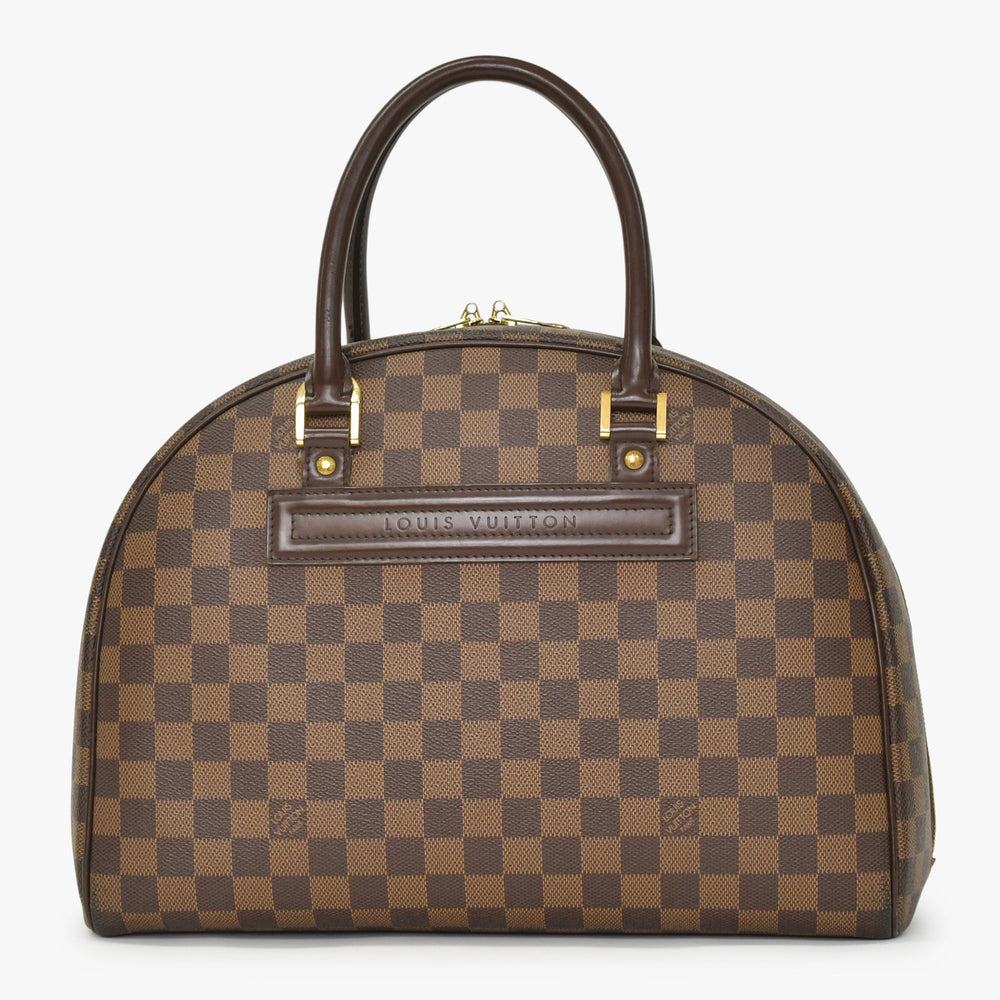 極美品 LOUIS VUITTON ルイヴィトン ダミエ ノリータハンドバッグ N41455 ブラウン ゴールド金具 中古 4a002909