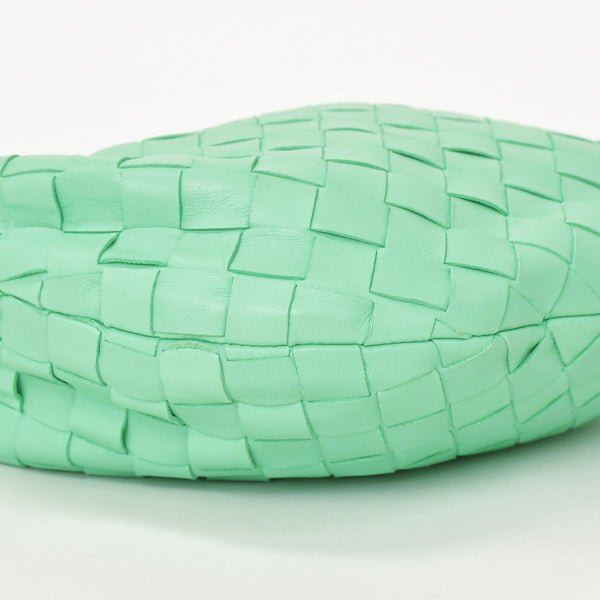 極美品 BOTTEGA VENETA ボッテガヴェネタ ミニジョディ ハンドバッグ イントレチャート グリーン ラムスキン ゴールド金具 中古 4a002923