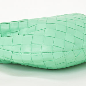極美品 BOTTEGA VENETA ボッテガヴェネタ ミニジョディ ハンドバッグ イントレチャート グリーン ラムスキン ゴールド金具 中古 4a002923