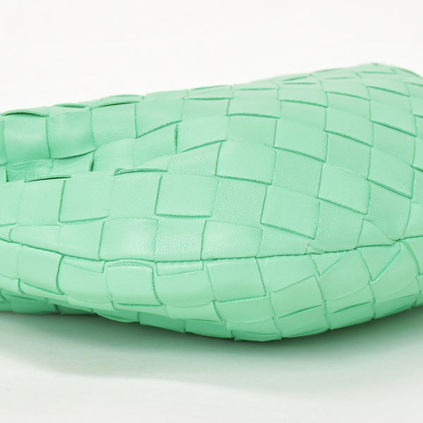 極美品 BOTTEGA VENETA ボッテガヴェネタ ミニジョディ ハンドバッグ イントレチャート グリーン ラムスキン ゴールド金具 中古 4a002923