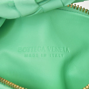 極美品 BOTTEGA VENETA ボッテガヴェネタ ミニジョディ ハンドバッグ イントレチャート グリーン ラムスキン ゴールド金具 中古 4a002923