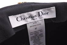 画像をギャラリービューアに読み込む, Christian Dior クリスチャンディオール キャスケット スエード レザー ブラック ゴートスキン サイズ57 レディース 中古 29446