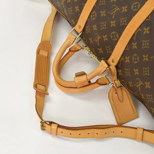 LOUIS VUITTON ルイヴィトン モノグラム キーポルバンドリエール55 2WAY ボストンバック M41414 ブラウン キャンバス 美品 中古 4a002947