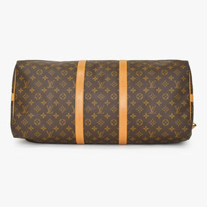 LOUIS VUITTON ルイヴィトン モノグラム キーポルバンドリエール55 2WAY ボストンバック M41414 ブラウン キャンバス 美品 中古 4a002947