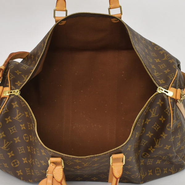 LOUIS VUITTON ルイヴィトン モノグラム キーポルバンドリエール55 2WAY ボストンバック M41414 ブラウン キャンバス 美品 中古 4a002947