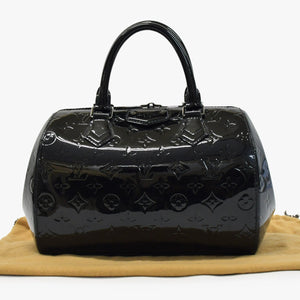 極美品 LOUIS VUITTON ルイヴィトン ハンドバッグ Ｍ90060 ヴェルニ モンタナ ブラック モノグラム ゴールド金具 中古 4a003004