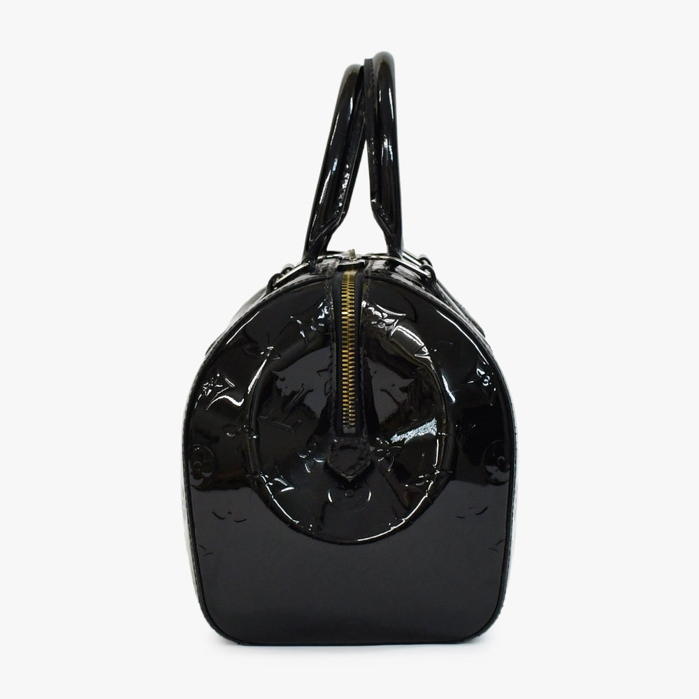 極美品 LOUIS VUITTON ルイヴィトン ハンドバッグ Ｍ90060 ヴェルニ モンタナ ブラック モノグラム ゴールド金具 中古 4a003004