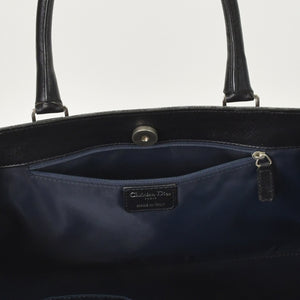 極美品 Christian Dior クリスチャンディオール フライトライン トロッターハンドバッグ グレー オレンジ デニムレザー 02-BO-0036 中古 4a003034